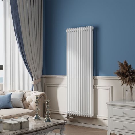 AICA Traditioneller Heizkörper 1500x560mm 2Säulen Weiß GusseisenStil 1463W