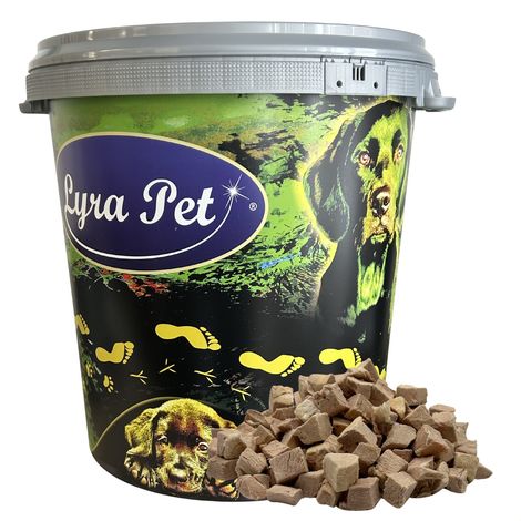 1 kg (5 x 200 g) de cubes de magret de canard Lyra Pet® lyophilisés en baril de 30 L