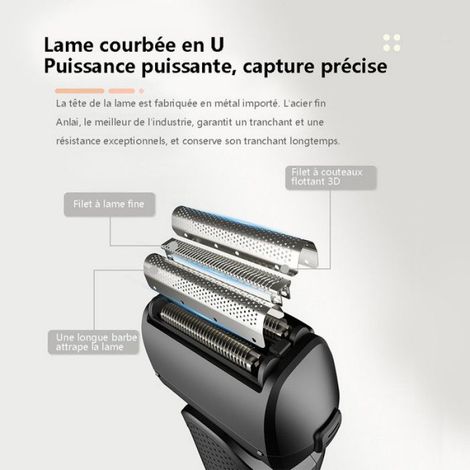 Rasoir électrique rechargeable - - Numérique LED - Portable - Sec & Humide - Lavable - 3 Options d’Alimentation (1/4)