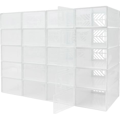 Boîte de rangement pour chaussures, matériau durable, design gain de place, Couleur transparente (1/2)