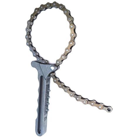 Pair - Clé à filtre à huile réglable - Clé à chaîne - Extracteur de filtre à huile - Outil de retrait de filtre à huile pour voiture, moto, camion - Capacité de 130 mm de diamètre (1/5)