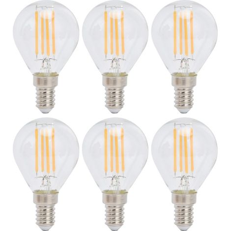 Bulb Vintage G45 transparent, Base E14, lamp for fixtures decorative for the home, 6W 220V, hot, 6 pieces (1/5)