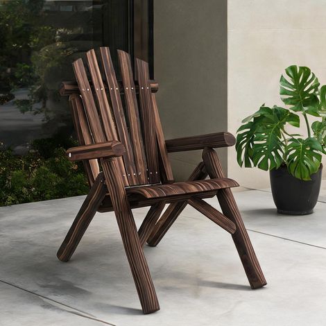 Fauteuil de jardin verkohlt en tannenholz 83 x 68 x 101 cm (1/5)