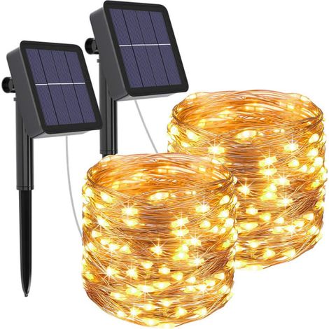 Lot de 2 lampes solaires décoratives, pour jardin, terrasse, balcon, allées et aménagement paysager extérieur.-AquaForge (1/5)