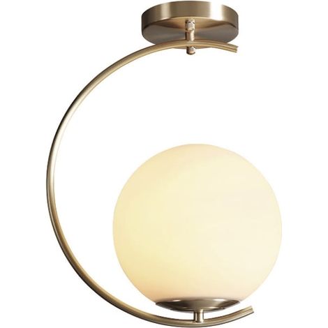 Sickle C - moderna lampada da soffitto a sfera lattiginosa