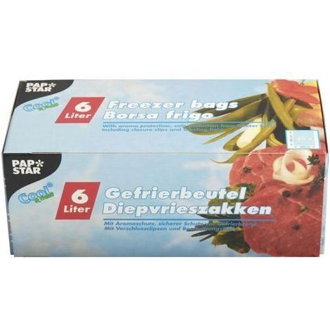 Sacs de congélation - PAP STAR - Lot 12×45 - 6 L - 46×30 cm - Transparent (1/2)
