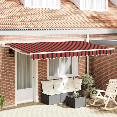 Toldo Retráctil Manual Rayas Multicolor 350x200 cm tela