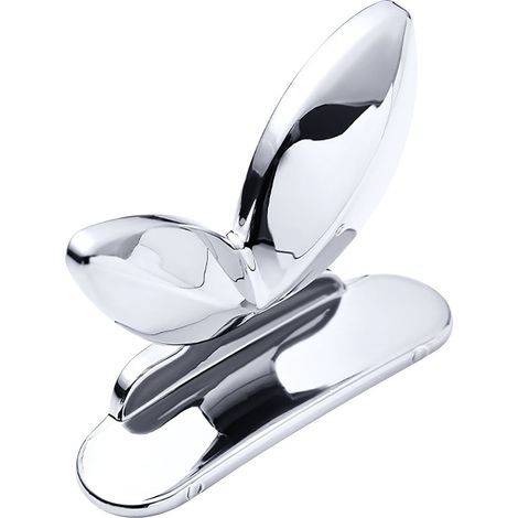 Ouvre-couvre-cuvette - Poignée de levage pour abattant de WC - Fixation adhésive - ABS - Pour cuvettes à deux volets - Lot de 2 (1/5)