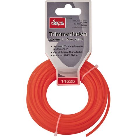 Motorsense Freischneider Mähfaden Trimmerfaden 3mm x 15m rund Nylon Signalfarbe (1/2)