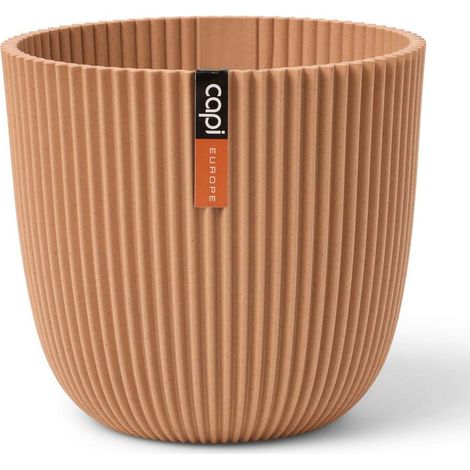 Capi Europe Übertopf Groove Kugel Pfirsichfarben Ø 25 cm - Kunststoff