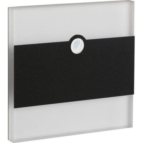 Luminaire LED escalier détecteur PIR encastré noir 3000K (1/5)