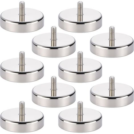 10er-Pack Neodym-Magnete, Durchmesser 25 mm, extra starke Topfmagnete mit M5-Gewinde und 22 kg Haftkraft, runde Neodym-Magnete für Schrauben, Ösen oder Haken, robuste Magnetsysteme für (1/5)