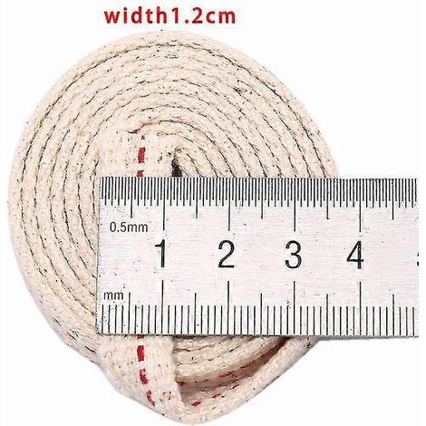 Mèche de lampe à pétrole en coton tressé, 1 m, pour lampe à pétrole - 1,2 cm (1/5)