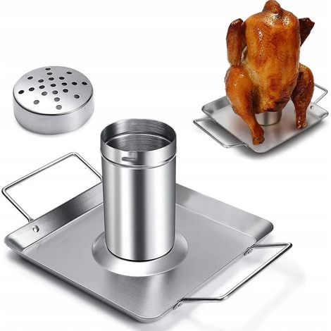 Soporte con bandeja para asar pollo, pavo, ganso, pato, parrilla (1/5)