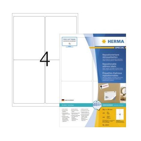 HERMA Adressetikett HERMA 99,1 x 139 mm (B x H) Papier weiß 400 Etik./Pack. (1/5)