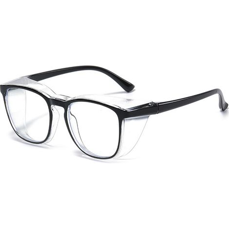 Lunettes de sécurité transparentes avec protections latérales, antibuée et anti-rayures avec poignées antidérapantes et protection UV complète (1/5)