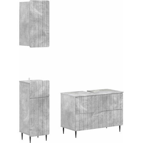 Maison Exclusive - Ensemble de meuble de salle de bain 3 pièces ZWOLLE Gris béton (1/5)