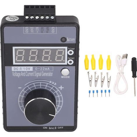 Générateur de Signal de courant de tension ± 10V 0-22mA, simulateur analogique portatif de haute précision, test de dispositif de débogage de panneau PLC (1/5)