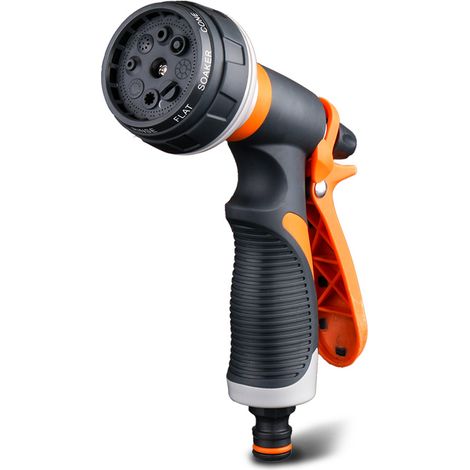 Pistolet d'arrosage avec douchette à main haute pression, 8 jets réglables, idéal pour l'arrosage du jardin et le lavage de voiture. (1/5)