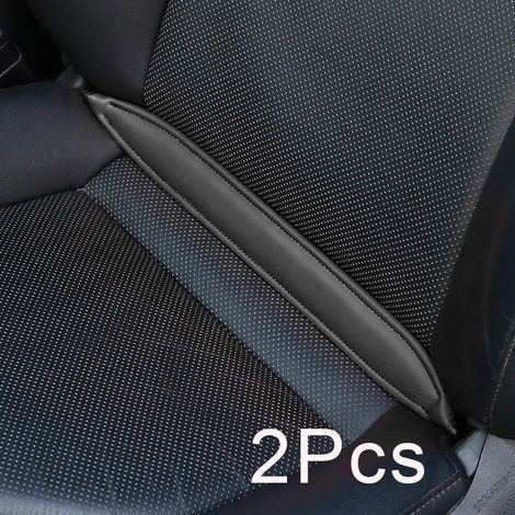 (Lot de 2 noirs) Combleurs d'espace universels en cuir pour sièges auto, protection anti-poussière, accessoires pour sièges de véhicule (1/5)