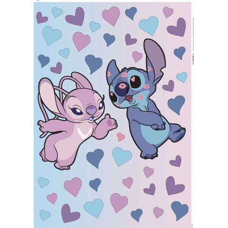 Stickers muraux Disney - Stitch et Angels en amoureux - 50x70 cm (1/3)