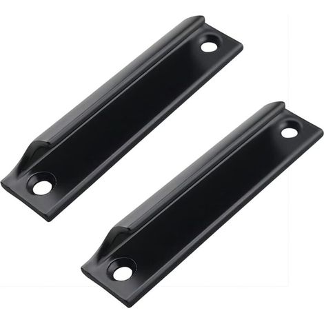 Set di maniglie per porte scorrevoli da 2 pezzi, maniglie per mobili nascoste nere, maniglia per portafinestra, maniglie per mobili incassate per porte scorrevoli, maniglie per cassetti da 90 mm (1/4)
