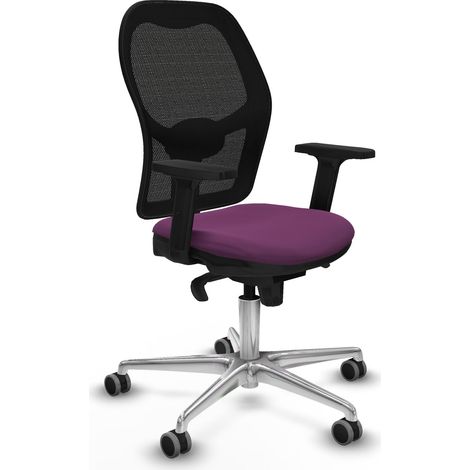 Jorquera sincro malla negra similpiel morado brazos 2D base aluminio ruedas 65mm engomada (1/5)