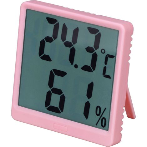Digitales Hygrometer-Thermometer, Temperatur- und Feuchtigkeitsmesser für Innenräume, präzises Messinstrument, rosa (1/5)