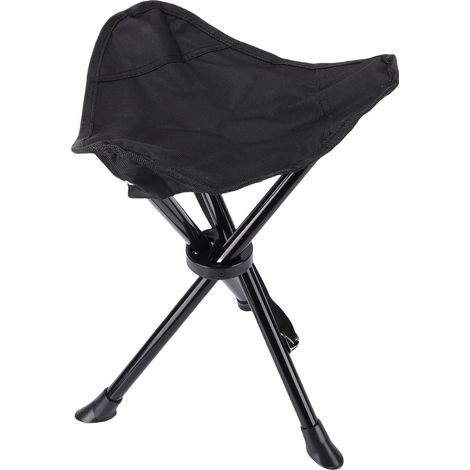 Tabouret Camping Pliant 40cm 2pcs Noir Sac Transport Chaise TriPied Pêche Randonnée (1/5)