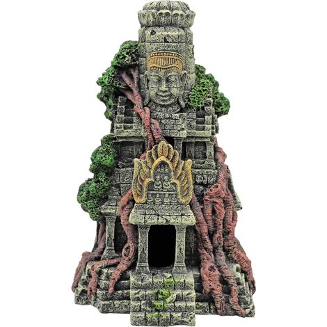 Aquarium Decoration Grotte Statue De Bouddha Bâtiment Décoration D'aquarium Cachette De Poissons, Crevettes Et Reptiles - 27 X 15 X 9.3 Cm