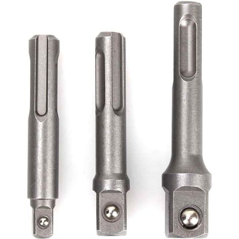 Adapter-Set für Stecknüsse, 3 Stück – Sechskant auf Quadrat, für Bohrmaschinen, Stecknüsse, Schrauber und Bit-Halter, 1/4, 3/8, 1/2 Zoll