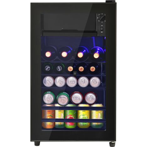 Mini réfrigérateur 76L 70L+6L compartiment glace 51 canettes capacité compresseur silencieux économe étagères réglables LED.