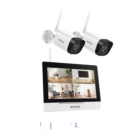 Sistema de videovigilancia, resolución de 5 MP, 2 cámaras, pantalla de 7 pulgadas, entrada de 4 canales, visión nocturna de hasta 30 metros. (1/5)