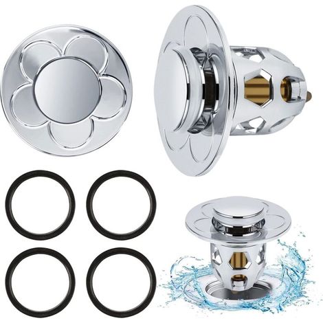 2 Pièces Bonde de Lavabo Universel Pop Up,Bonde de Lavabo Pop-Up avec Filtre Anti-Clogging,Flitre de Vidange Anti-Bloqué,Bouchon Baignoire pour Lavabo Cuisine,Flitre Cheveux-Orifice