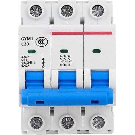 GYM1 Miniatur-Leistungsschalter 3P Kleiner Luftschalter Stromkreisschutz 400VAC 50/60Hz(20A)