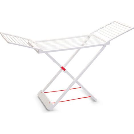 QORVA-Etendoir à poser pliant en résine 20m – Dimensions 13x55x150 cm – Pour intérieur et extérieur – Verrou de sécurité intégré