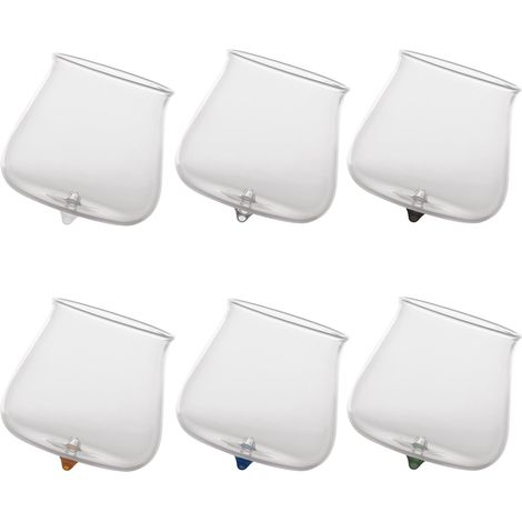 Zafferano Set 6 Bicchieri Pirolo Tumbler in vetro borosilicato colori assortiti, design dinamico e originale, alta resistenza termica per ogni tavola