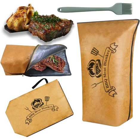 Tapis de barbecue, tapis fumoir robuste et imperméable pour griller la viande, la garde juteuse et tendre, réutilisable et portable pour griller, fumer et camper.
