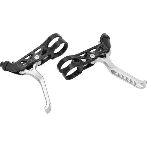 MEIJUN Fahrradbremshebelpaar, aus Aluminiumlegierung, kompatibel mit Brompton 3sixty Mountainbikes, silberfarben (1/5)