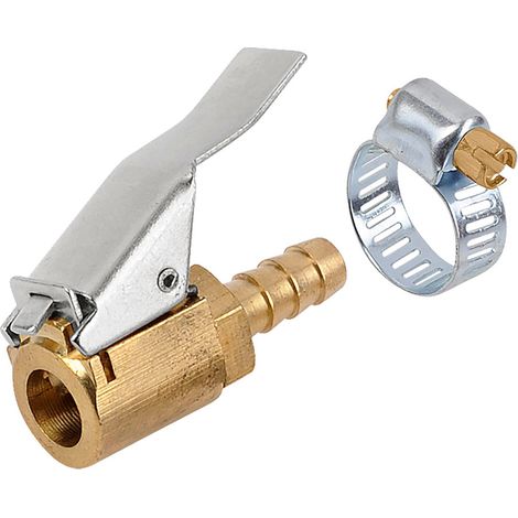 Embout Gonflage Pneus Avec Collier, Laiton
