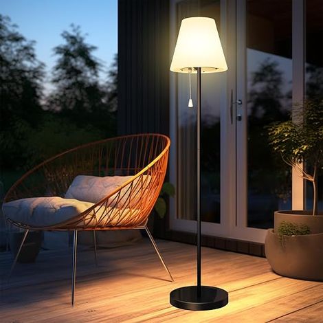 Outdoor Solar Floor Lamp with Light Sensor Waterproof IP65 USB Rechargeable Dimmable Warm White and RGB Wireless Floor Lamp for Patios Garden etc. (1/5)