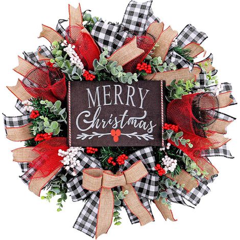 Ej.Life (Schwarzes Buchstabenkarten-Netzband) Weihnachtsbandgeflecht Schwarze Buchstabenkartengirlande Ornamente Weihnachtsgartendekoration Zubehör Kranzdekoration (1/4)