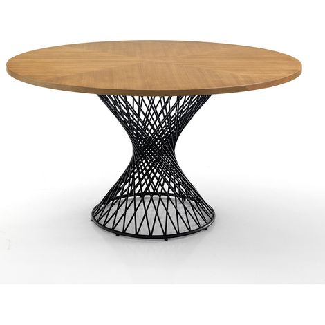 Tavolo rotondo effetto legno finitura rovere cm. H.75 x Ø 137