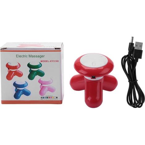 Mini masseur vibrant électrique portable USB pour le cou et le corps entier (rouge) (1/5)