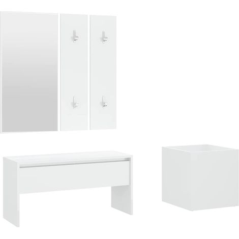 Maison Exclusive - Garderoben-Set Weiß Holzwerkstoff (1/5)