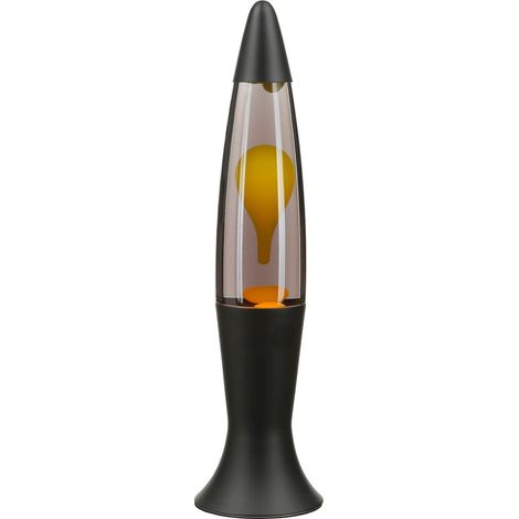 Lavalampe Schwarz Grau Gelb Retro 40 cm hoch ROXY Tischleuchte (1/5)