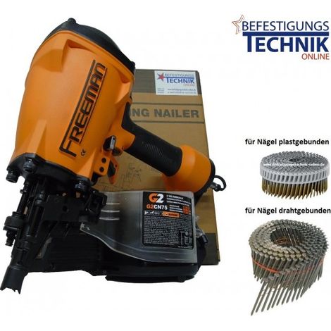 Freeman Coilnagler Haftennagler FMCN75FH 25-75mm für Coilnägel Haftennägel 16° draht und plast-EN15234FH
