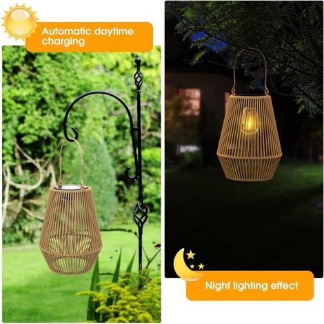 Lanternes d'extérieur, lot de 3 lanternes solaires d'extérieur, lampes de jardin solaires étanches IP44, idéales pour les fêtes, Noël et autres festivals, éclairage d'ambiance