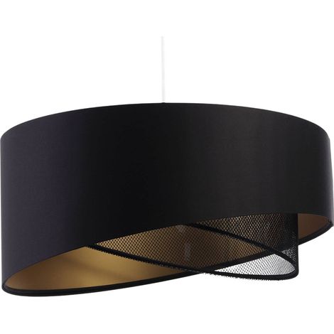 Suspension galaxy asymetric - Noir intérieur transparent et doré
