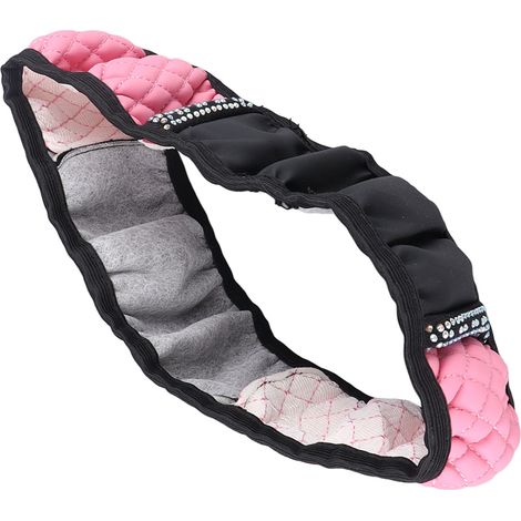 Housse de volant de voiture brodée avec cristaux, protection élastique (1/5)